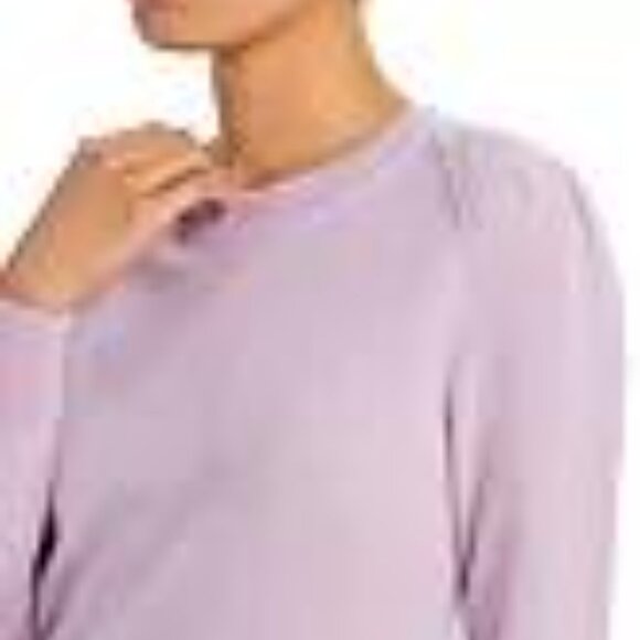 Aqua Cashmere Light Purple Puff Sleeve Crewneck Sweater Size M NWT - Picture 4 of 11